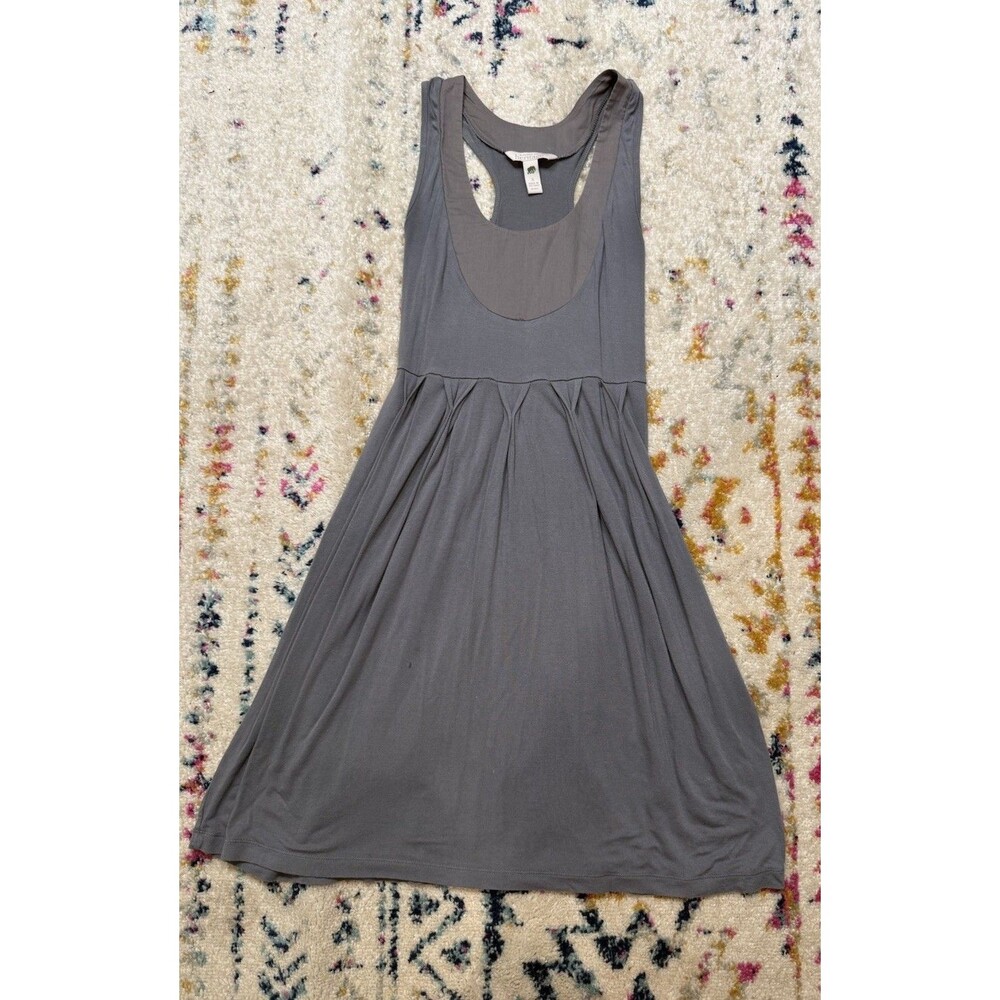 Banana Republic Heritage Gray Solid Sleeveless Scoop Neck A-Line Midi Dress Y2K